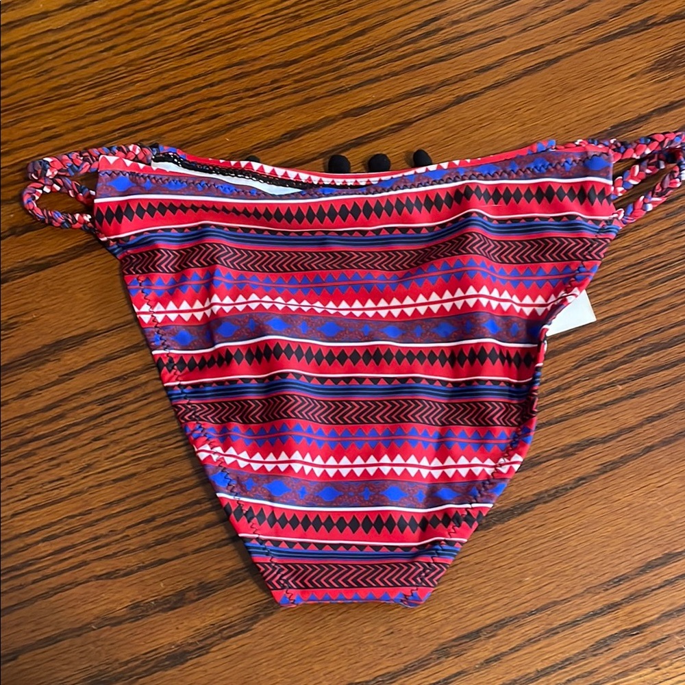 Cupshe Red & Blue Patterned Bikini Bottom - Picture 2 of 6